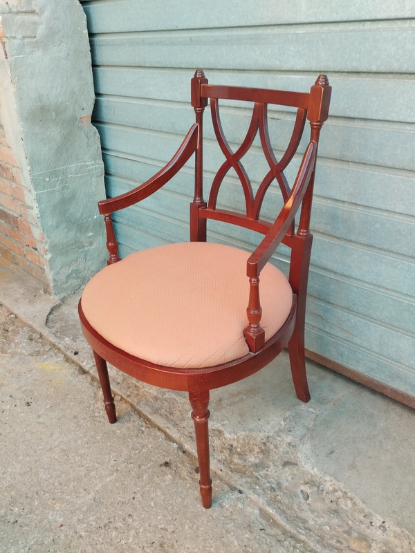 silla butaca madera tela 48x49x48 1u